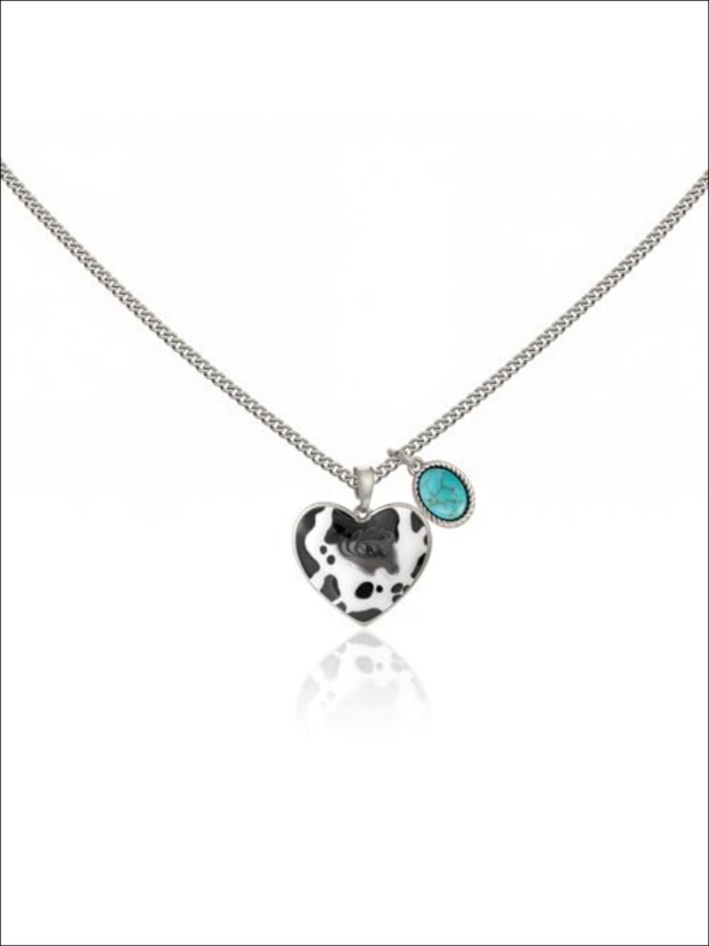 14K Gold Plated Turquoise Heart Pendant Necklace Western Cowgirl